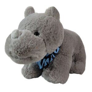 BJ Toy Rhinocerous Stuffed Animal Gray 12" Bandana Standing Jungle Safari Plush